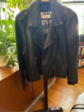 GENUINE LEATHER. Treasure & Bond Black Leather Moto Jacket